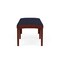 Lesro Lenox Wood 2 Seat Bench Wood Frame, Mahogany, OH Navy Upholstery LW2001 - alternate 3